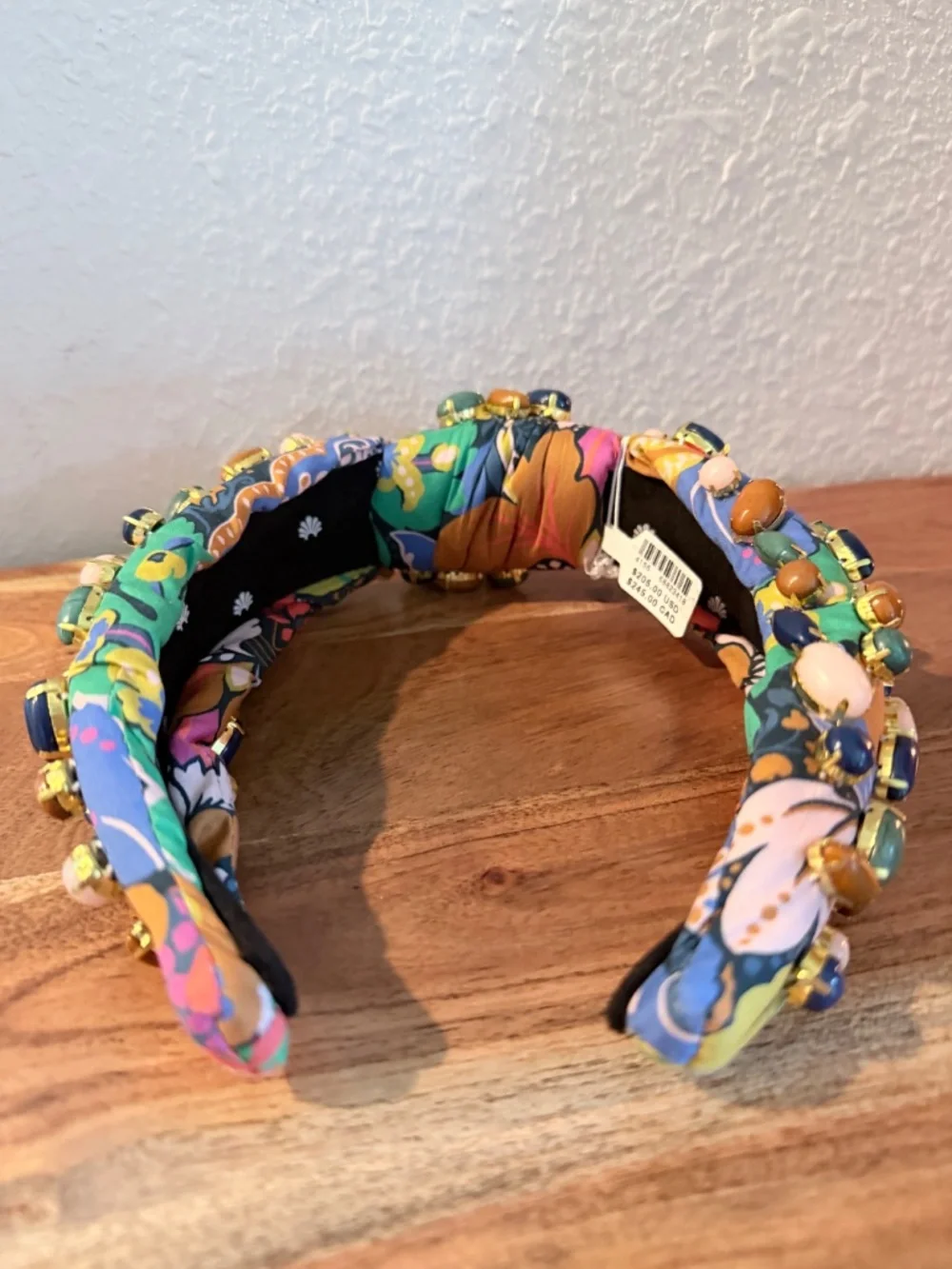 Lele Sadoughi Liberty London Mixed Stone Top Knot Headband NWT